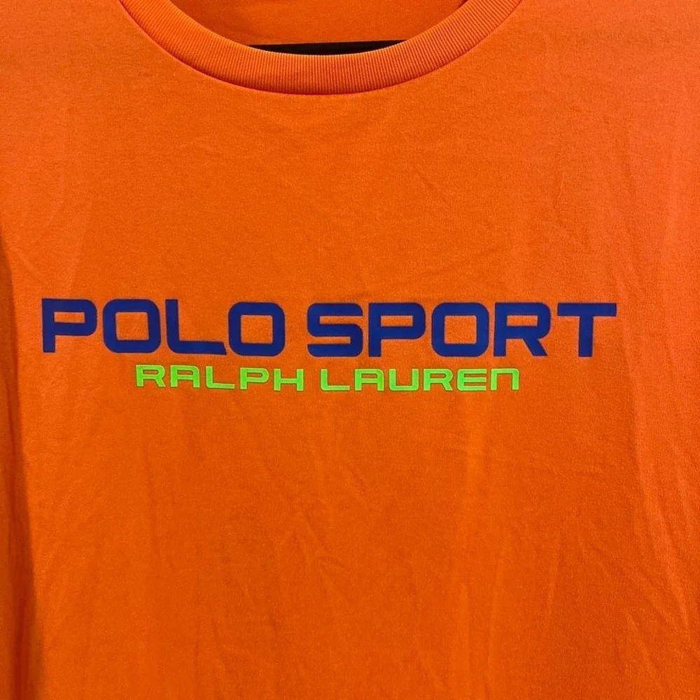 Polo SPORT Ralph Lauren Retro Thermovent Orange T Shirt Spellout MENS M‎
